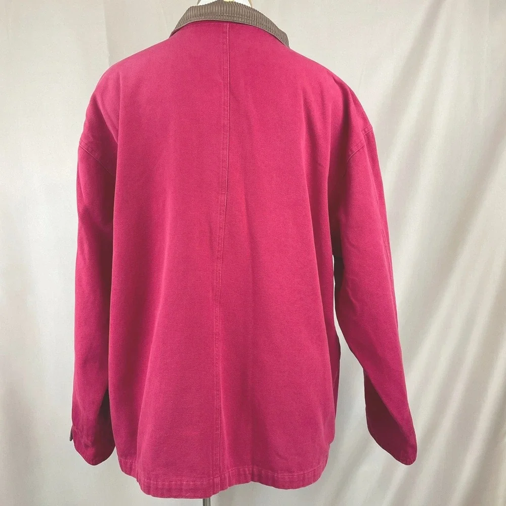 Vintage 90s Chore Barn Jacket (L)‎ Red Cotton Gorpcore Cabin Normcore Distressed